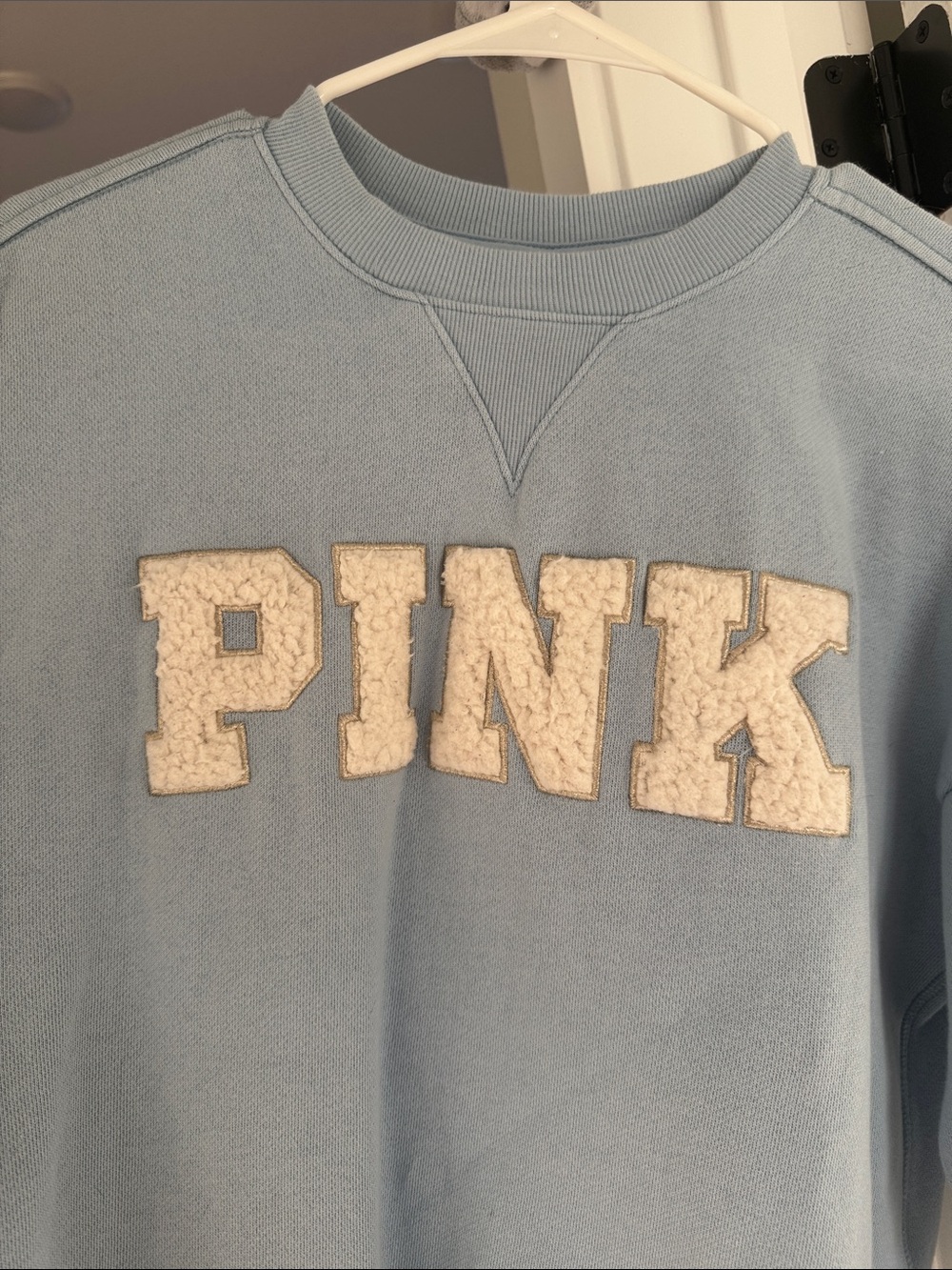 PINK Light Blue Crewneck Sweatshirt - Picture 2 of 3